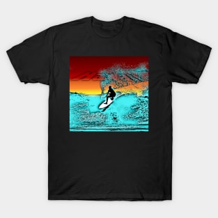 Hawaii Surfer Sunset Wave Drop T-Shirt